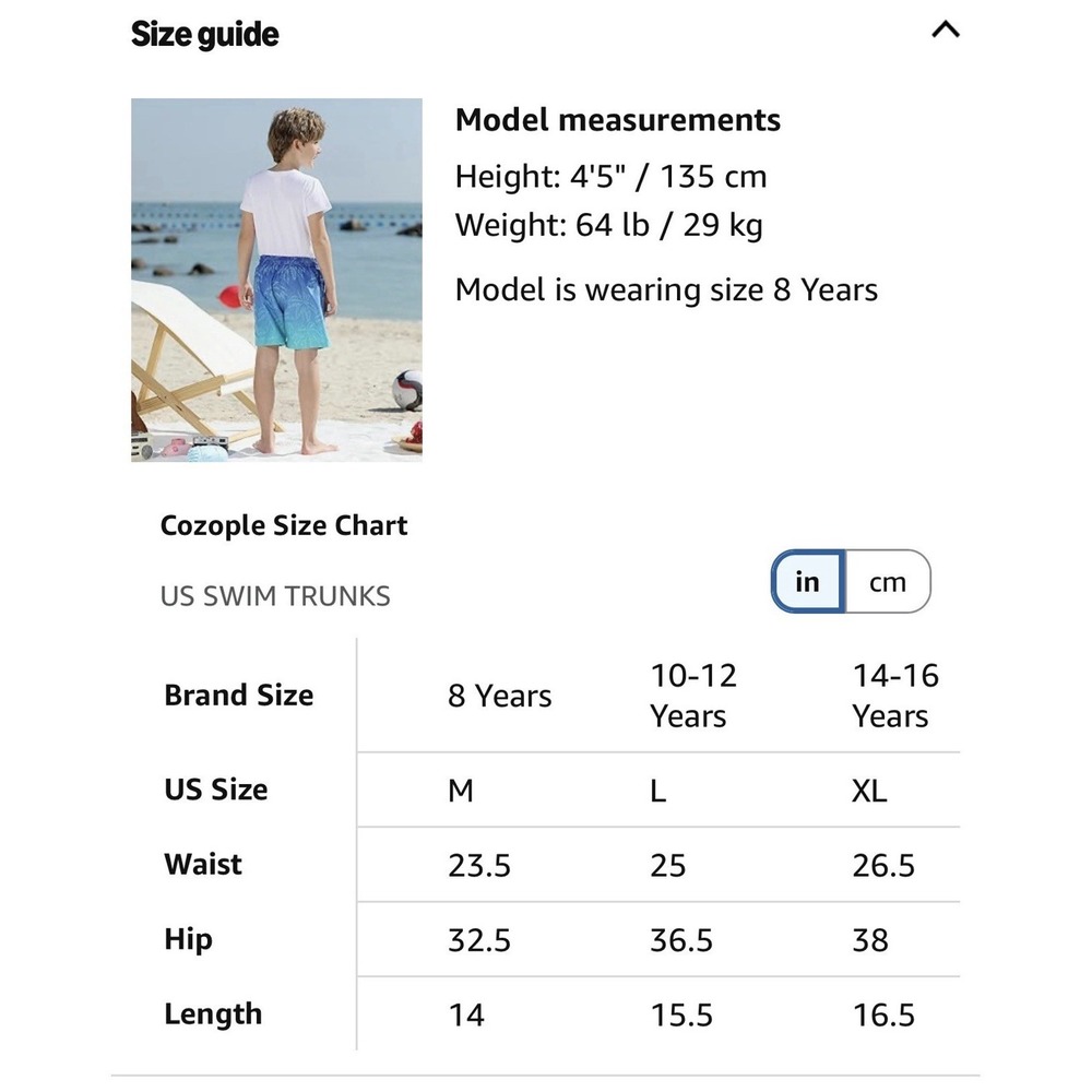 Boys Swim Trunks with Compression Liner Big Boys Quick Dry  Size 10 NEW - Picture 9 of 10